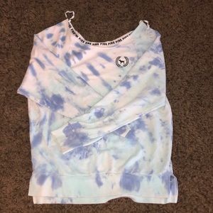 Off the shoulder PINK hoodie